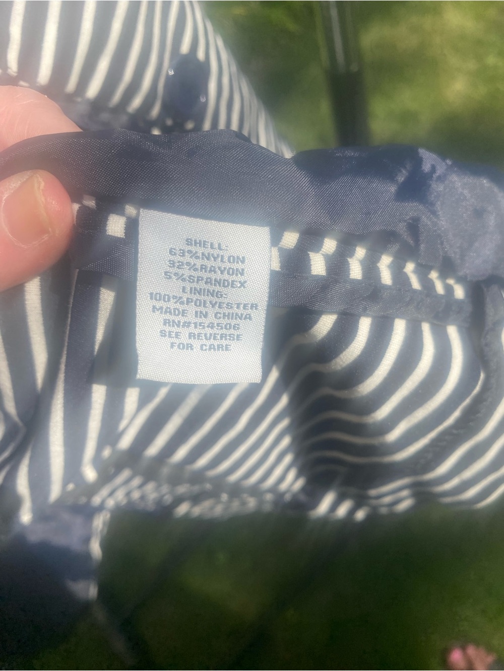 Molly & Isadora Women's Navy & White Striped Sailor Blazer Jacket Office Size 1X - Picture 7 of 8